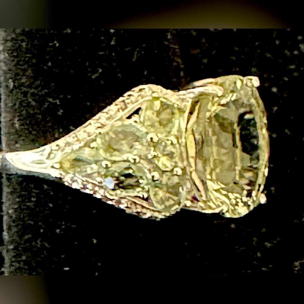 Ring W/Authentic Prasiolite Gems Set In 925 Sterl… - image 2